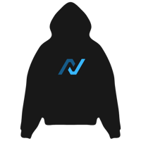 Black Hoodie with blue logo