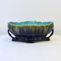 Image 1 of Grande jardinière en barbotine Art Nouveau - Orchies - faïence céramique avec anses - 1920