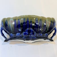 Image 9 of Grande jardinière en barbotine Art Nouveau - Orchies - faïence céramique avec anses - 1920