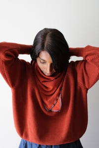 Image 2 of  BANDANA  65x65 cm,  100% MERINO WOOL / MATTONE