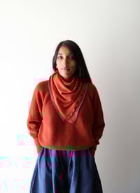 Image 3 of  BANDANA  65x65 cm,  100% MERINO WOOL / MATTONE