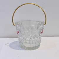 Image 6 of Seau à glaçons en verre St Raphaël rétro - pointe de diamant - seau à glace vintage 1960