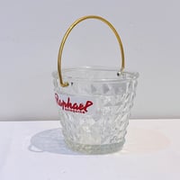 Image 5 of Seau à glaçons en verre St Raphaël rétro - pointe de diamant - seau à glace vintage 1960