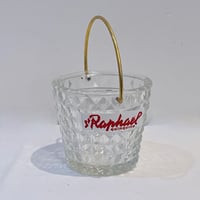 Image 4 of Seau à glaçons en verre St Raphaël rétro - pointe de diamant - seau à glace vintage 1960