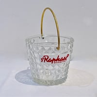Image 3 of Seau à glaçons en verre St Raphaël rétro - pointe de diamant - seau à glace vintage 1960