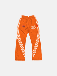 GIRLS ARE DRUGS® FLARED TRACK PANTS - ORANGE