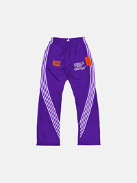 GIRLS ARE DRUGS® FLARED TRACK PANTS - PURPLE