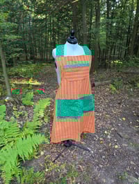 Image 1 of Cotton Plus Size Crossover Apron in Pumpkin Patch