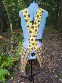 Image 3 of Plus Size Cotton Crossover Apron - Sunflowers