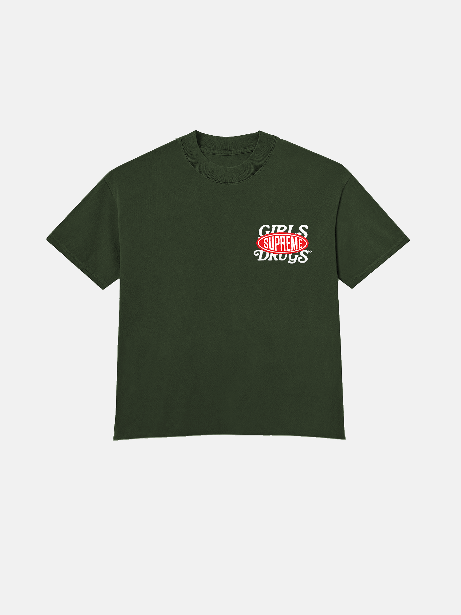 Image of GIRLS ARE DRUGS® x SUPREME® TEE  - MOSS GREEN