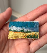 Image 3 of Golden Field Hand Stitched Brooch