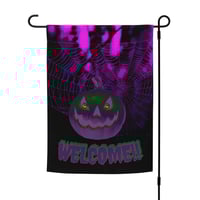 Image 6 of Garden flag - Welcome Jack o Lantern Retro Purple Glow