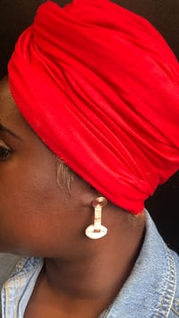 Image 2 of Copper + Cowrie shell earrings 