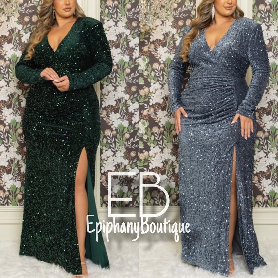 Image of The Reagan Sequins Gown-**Plus/Curvy**