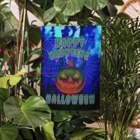 Image 1 of Garden flag - Happy Haunting Halloween Jack o Lantern