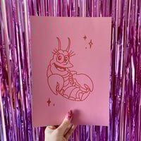 Image 2 of Mr Pinchy - Pink And Red Print