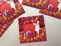 Image 1 of Happy Dog Vinyl Sticker, 3-inch