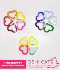 Image 1 of Transparent Heart Acrylic Carabiners ( Perfect for K-pop polca, Oshi, Itabags) -buy 4 get 1 free ...