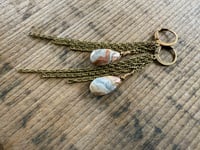 Image 2 of Dainty earthy Agate in brass earrings / n3