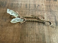 Image 11 of From the Waters .  Prasiolite brass dangle earrings / n166