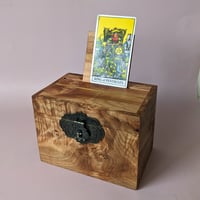 Image 1 of Tarot/TCG Deck Box - Figured Maple + Canarywood Interior & Accents