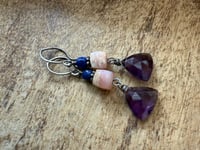Image 3 of Trio Sterling and gemstones earrings /n.35