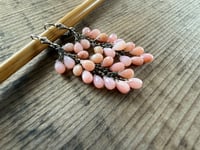 Image 1 of Sterling and Pink Opal cluster earrings/ n17