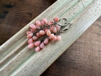 Image 9 of Sterling and Pink Opal cluster earrings/ n17