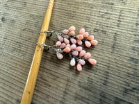 Image 11 of Sterling and Pink Opal cluster earrings/ n17