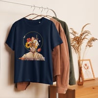 Image 1 of Let Your Light Shine From Within - Navy Blue - Women’s Organic Cotton T-Shirt - Eco Friendly Tee 