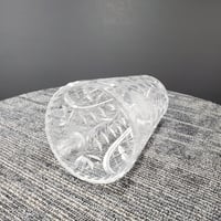 Image 10 of Crystal Glass Vase with Etched Roses, Diamond Cross Hatch Pattern, #931