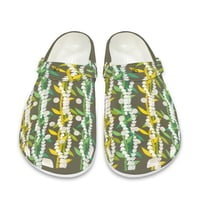 Image 1 of Adult Croc Style Clogs- Crown Flower and Ti Leaf Design