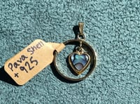Image 1 of Paua Shell Heart Sterling Silver Pendant
