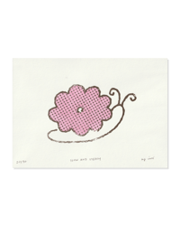 Image 2 of 'Slow and steady' gocco and watercolour print