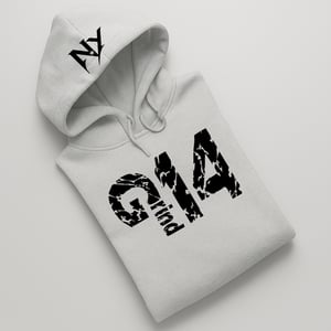Image of EXCLUSIVE GRIND ONE FOUR HOODIE GREY AND CREAM