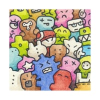 Image 1 of 'City Folk' Print (8.2 x 8.2cm)