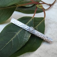 Image 2 of Vintage Sterling Silver Hammered Bar Brooch with Crest – 1898