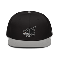 Image 1 of The Manic Black Cat Familiar - (Snapback Hat, Black/Grey)