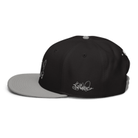 Image 3 of The Manic Black Cat Familiar - (Snapback Hat, Black/Grey)