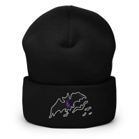 Image 1 of Bats in the Sky on All Hallows Eve (Cuffed beanie, Black)