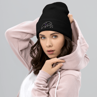 Image 2 of Bats in the Sky on All Hallows Eve (Cuffed beanie, Black)