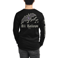 Image 2 of Retro Bats in the Sky: All Hallows (Long Sleeve, Black)
