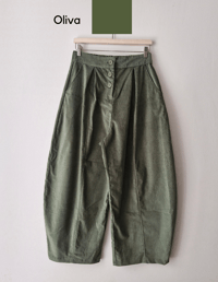 Image 3 of  -OLIVER- TROUSERS. ORGANIC COTTON CORDUROY CANVAS / col. OLIVE