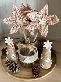 #10 Christmas Flowers -  Cream and Red Candy Canes