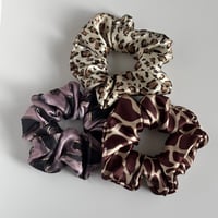 Image 1 of Patterned Satin Scrunchies