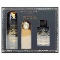  — Lattafa Badee Al Oud For Glory 3 Pc Set: 3.4 Edp Spray + 6.8 Deo Spray + Hair Mist For Men