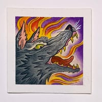 “Fire Wolf” mini painting