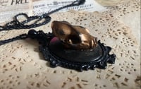 Image 2 of Steampunk, Gothic distressed, vintage style bat skull pendant necklace 