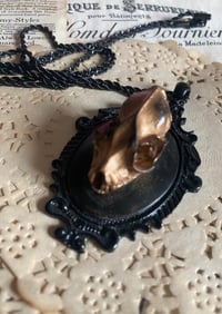 Image 1 of Steampunk, Gothic distressed, vintage style bat skull pendant necklace 