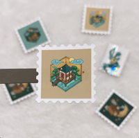 Image 1 of Square stamp sticker - Multiple designs
